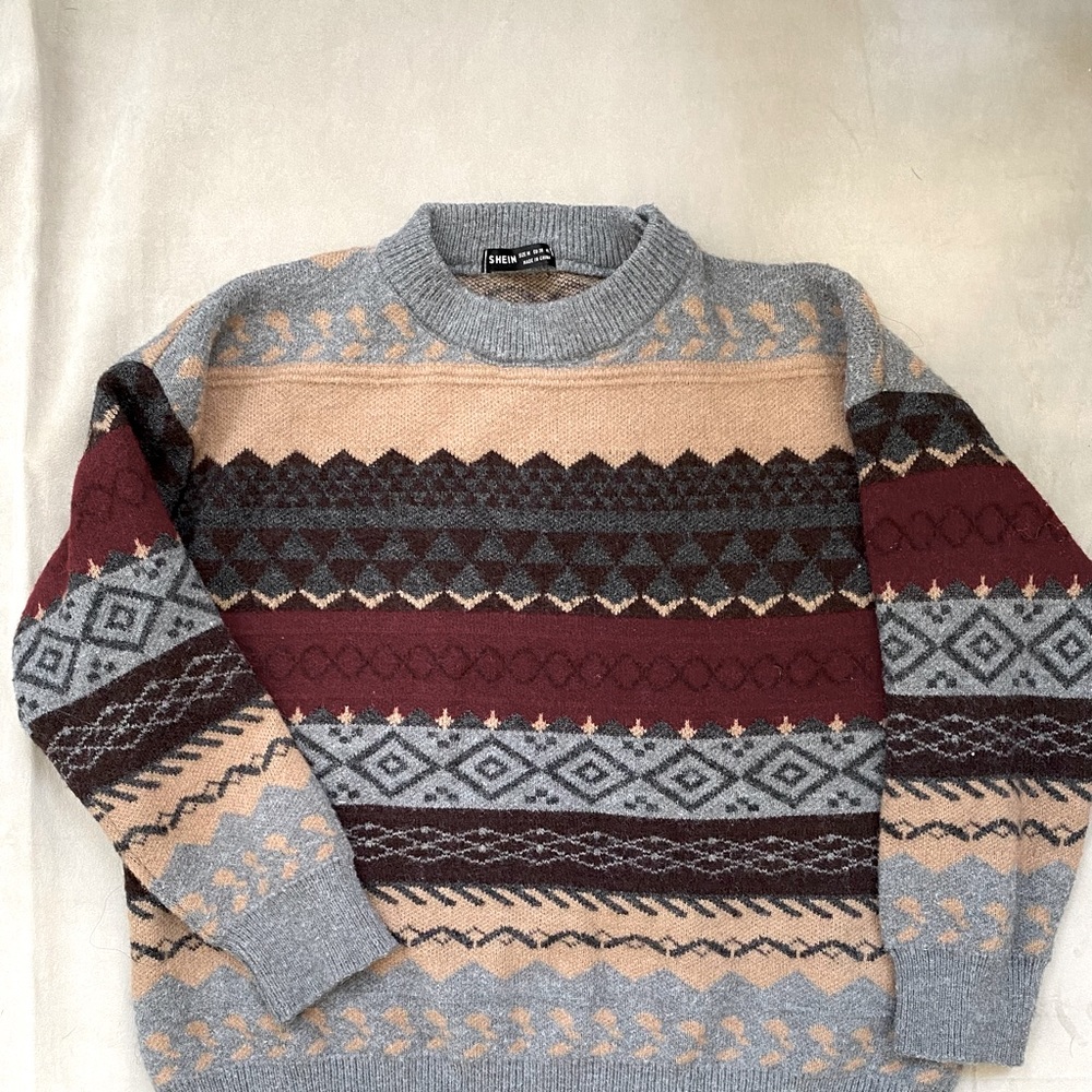 Shein Women Warm Grandpa Knit Sweater Medium